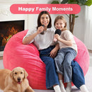 Homguava 3.5FT Bean Bag Chair: Teardrop Bean Bags with Memory Foam Filled, Compact Beanbag Chairs Soft Sofa with Corduroy Cover (Pink) by TinyTreasures Baby Boutique
