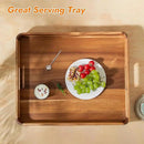 Wooden Serving Tray with Handles,Rustic Ottoman Tray for Kitchen Counter/Coffee Table/Living Room Decor,Versatile Tray for Party Picnic Barbecue by CozyNest Decor