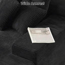 ovios 81" Oversized Sectional Double Lounge Chaise with Cloud Plush Sofa Bed, No Assembly Required, Fluffy Modern Sleeper Loveseat Chair for Indoor Living Room Bedroom Reading, Black (Corduroy Fabric) by CozyNest Decor