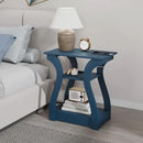 End Tables Living Room Set of 2,End Table with Charging Station and USB,Navy Blue Side Table, Nightstand for Bedroom,3 Tier End Table with Storage Shelf for Living Room Navy Blue by CozyNest Decor