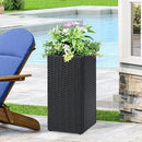 SUNNYPARK 2 Pack Tall Planters for Outdoor Plants Rattan Modern Tall Square Planter Box with Removable Liners Indoor Outdoor Porch Patio Flower Pot (12’’ x 12’’ x 24’’) by CozyNest Decor