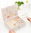 Girls Jewelry Box Earring Holder Organizer for Girls Jewelry Organizer Box Stud Earrings Organizer for Girls Womens Beige Jewelry Box for Earrings and Necklaces Rings Stud Earring Box for Teen by TinyTreasures Baby Boutique
