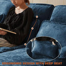 113" Oversized Cloud Couch, U Shape Sectional 4 Seat Sofa with Double Chaises, 2 Layer Cusions, Deep Seat Comfy Sofa, Upholstery Chenille Fabric for Living Room, Blue by CozyNest Decor