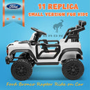ENYOPRO Licensed Ford Bronco Raptor Electric Car for Kids, 12V Ride On Toys for Toddlers, Christmas Birthday Gifts Ride On Car for Kids Age 3-6 w/Remote Control, Bluetooth, LED Lights, 2 Speed (White) by TinyTreasures Baby Boutique