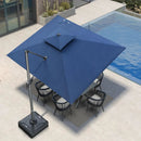 PURPLE LEAF Cantilever Umbrella 9' X 12' Outdoor Double Top Large Rectangle Umbrella Heavy Duty 360° Rotation Offset Patio Umbrella for Garden Deck Pool Backyard Spectrum Indigo by GreenHaven Gardens