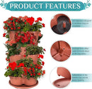 Amazing Creation Stackable Planter, Terracotta 5-Tier Vertical Garden Planter, Grow Your Own Vertical Oasis of Vegetables and Succulents by GreenHaven Gardens