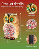 Hand-Painted Resin Owl Figurine with Glow-in-The-Dark Eyes, Solar-Powered Garden Decor 5.5'' Lawn Ornaments Statue Gardening Gifts for Outside Yard Art Patio (Owl) by GreenHaven Gardens