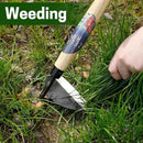 Garden Weeding Sickle/Hand Hoe, Gardening Cutting Grass Sickle, Japanese Sickle Style Hand Weeder Tool with Thick Blade&Wooden Handle by GreenHaven Gardens