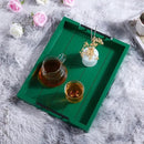 Ottoman Coffee Table Decorative & Serving Tray, 17x13 Inch Wood Tray with 4 Wooden Coasters - Perfect for Ottoman & Breakfast by CozyNest Decor