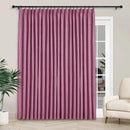 Macochico 100”Wx102”L 100% Blackout Pinch Pleated Linen Curtains for Sliding Door Bedroom Living Room Farmhouse Thermal Insulated Lilac Burlap Drapes with Tieback 1 Panel Shabby Chic Style by CozyNest Decor