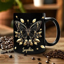Hyturtle Personalized Yellow Butterfly Mug - Butterfly Gifts For Women Lovers - Animal Gift For Bird Lover Her - Bird Gifts For Mom on Mother Day - Custom Name Coffee Cup Ceramic Mug 11 Oz 15 Oz by CozyNest Decor