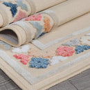 Beverly Rug Outdoor Rug 8x10 Modern Bordered Area Rugs for Indoor and Outdoor Patio Easy to Clean Non Shedding Living Room Porch Garden Washable Outside Carpet (8 x 10 Beige) by CozyNest Decor