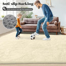 6x9 Area Rug for Living Room: Fluffy Shag Soft Washable Rugs Large Fuzzy Plush Indoor Carpet for Bedroom Nursery Playroom Kids Girls Boys Room (Cream White, 6'x9') by TinyTreasures Baby Boutique