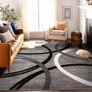 Rugshop Modern Wavy Circles Design Area Rug 12' x 15' Gray by TinyTreasures Baby Boutique