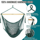 JoyView Hammock Chair with Spreader Bar Caribbean Hammock Swing Chair 300 LBS Weight Capacity XL Rope Hanging Chair for Outdoor Indoor Garden Yard - Green by GreenHaven Gardens