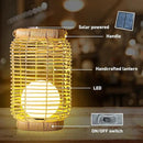 Solar Lantern Outdoor Waterproof，Large Natura Rattan Solar Lantern Hanging with Handle, Solar Powered Decorative Table Lamp for Gardens ，Patio,Yard,Porch,Trees,Lawn,Pathway Home Decoration，12Inch by GreenHaven Gardens