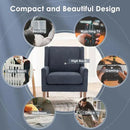 COLAMY Modern Wingback Living Room Chair, Upholstered Fabric Accent Armchair, Single Sofa Chair with Lounge Seat and Wood Legs for Bedroom/Office/Reading Spaces, Blue by CozyNest Decor