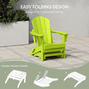 WestinTrends Outdoor Ottoman, Patio Adirondack Ottoman Foot Rest, All Weather Poly Lumber Folding Foot Stool for Adirondack Chair, Widely Used for Outside Porch Pool Lawn Backyard, Lime by CozyNest Decor