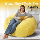 3.5FT Bean Bag Chairs Teardrop Bean Bag Chair for Adults Beanbag Chair with Memory Foam Filled Machine Washable Cover for Living Room, Bedroom (Large,Yellow) by TinyTreasures Baby Boutique