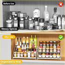 RCHYFEED Spice Rack Organizer for Cabinet,4 Tier Spice Organization for Cabinet Easy Visibility,Tierd Spice Rack Seasoning Organizer for Kitchen Countertop Pantry,Metal(White, 2Pack) by CozyNest Decor