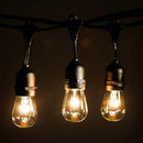 Hometown Evolution, Inc. 50 Foot E26 Commercial Outdoor String Lights with 25 Suspended Sockets and S14 Clear Bulbs for Weatherproof Heavy Duty Vintage Outside Lighting by CozyNest Decor