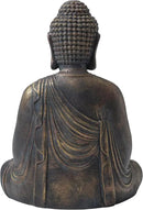 Glitzhome GH20384 22.75" Indoor Outdoor Sitting Meditating Buddha Zen Statue, 22.75 Inch Tall, Bronze by GreenHaven Gardens