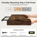 12 Inch Deep Floating Shelves, 24 x 12 Floating Shelf for Books, Rustic Wood Deep Wall Shelves for Home Storage & Display, 2" Thicked Shelves for Kitchen, Living Room, Bedroom, Rustic Brown, 1 Pack by CozyNest Decor