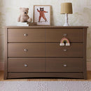 Storkcraft Crescent 6 Drawer Double Dresser (Hazelnut) – GREENGUARD Gold Certified, Nursery Dresser for Kids Bedroom by TinyTreasures Baby Boutique