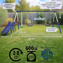Sportspower Arcadia Swing Set - Outdoor Heavy-Duty Metal Playset for Kids with Slide by TinyTreasures Baby Boutique