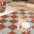 Skyweaver 12 Tiles Soft Non-Toxic Baby Play Mat for Floor EVA Foam Jigsaw Puzzle Play Mat, Interlocking Squares with 0.6inch for Babies, Toddlers & Kids Gym, Nursery, Playroom, Gray by TinyTreasures Baby Boutique