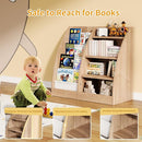 4 Tier Kids Bookshelf,4 Layer Sling Kids Book Shelf for Kids Rooms,Wood Children Bookcase,Baby Storage Book Rack,Toddler Bookshelf, Book and Toy Organizer,Book Display Shelf for Bedroom, Nursery by TinyTreasures Baby Boutique
