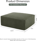 40" Square Stuffed Ottoman Pouf for Sofa Couch, Corduroy Poufs with Foam Chunk Filling, Furry & Fluffy Foot Stool Movable Ottoman. 40 * 31 Floor Poufs Foot Rest for Living Room, Green by CozyNest Decor
