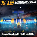 BEZGAR HQ089 RC Plane, Drones for Kids, 6-axis Gyro Remote Control Airplane, RC Helicopter, Easy Control for Beginners Toys with Colorful LED Navigation Lights by TinyTreasures Baby Boutique