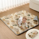 Blissful Diary Portable Baby Play Mats for Floor, Thick Cushioned Foldable Baby Crawling Mat for Indoor Outdoor, Non-Slip & Washable Kids Playmat for Tummy Time Activity, Earth Tones 43" X 43" by TinyTreasures Baby Boutique