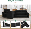HONBAY Sectional Sofa with Storage Seat Velvet U Shaped Couch with Reversible Chaise Convertible Sectional Couches for Living Room,Black Velvet by CozyNest Decor