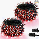 2 Pack Red and White Christmas Lights Indoor Outdoor, Super Bright 66FT 200 LED String Lights Waterproof, Twinkle Xmas Lights with Timer for Christmas Tree Decorations Bedroom Party Garden Patio Decor by GreenHaven Gardens