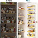 bukfen Over the Door Pantry Organizer 8-Tier Adjustable Basket Kitchen Pantry Door Organization and Storage, 2 in 1 Wall Mount or Hanging Heavy-Duty Metal Hanging Kitchen Spice Rack by CozyNest Decor
