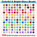XSEINO About 7200pcs 144 Colors 6mm Crackle Glass Beads Bracelet Making Kit,6Box Different Style Crack Series Colorful Crystal Beads for Bracelet Jewelry Making,DIY Crafts,Friendship Bracelets by TinyTreasures Baby Boutique