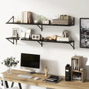 Floating Shelves 55 Inch Long, 10" Deep Floating Shelves, Black Wall Shelves 55 x 10, Set of 2, Wide Large Display Storage Shelves for Bathroom, Living Room, Rustic Wood Shelves with Brackets by CozyNest Decor