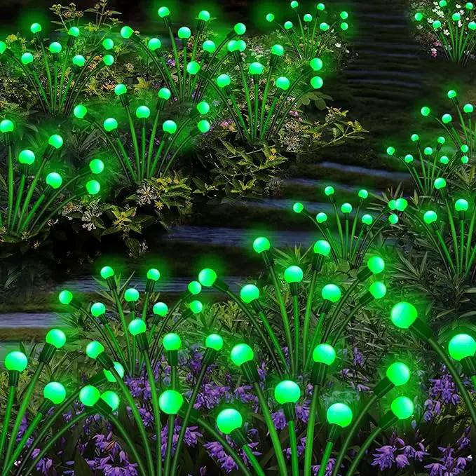 Kohlrabi Solar Garden Lights Outdoor, 4 Pack 40 LED Green Firefly Lights Waterproof, Starburst Solar Wind Swaying Light for Outside Yard Patio Planter Flower Bed Walkway Christmas Decoration, photo 6 of 6