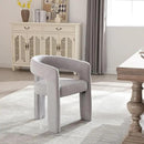 Grey Chenille Dining Chairs Set of 4, Modern Barrel Dining Room Chairs Upholstered Faux Fur Accent Chair with Arms and Round Back for Living Room Kitchen Armchair No Assembly Needed by CozyNest Decor