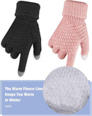 Geyoga 2 Pairs Women's Winter Touch Screen Gloves Soft Warm Fleece Lined Knit Elastic Cuff Winter Texting Gloves by TinyTreasures Baby Boutique
