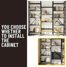 70 x70 Triple 5 Tier Book Shelf, Industrial Large Bookcase with Storage Cabinet, Tall Bookshelf with 14 Open Display Shelves Metal Frame Furniture for Living Room Bedroom Home Office Black by CozyNest Decor