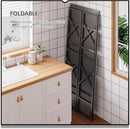 4NM 5 Tiers No Assembly Book Shelves, 51.2" H Folding Bookshelf Bookcase Open Industrial Foldable Shelves for Bedroom, Living Room, Home Office - All Black by CozyNest Decor