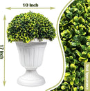 Sunnyglade 2 PCS 17" Artificial Plastic Boxwood Ball Tree, Faux Potted Decorative Topiary Plant, UV Resistant Fake Plant in Pot for Home Gate Indoor Outdoor Patio Office Decor by CozyNest Decor