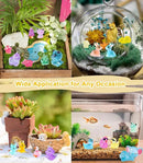 120 Pack Various Luminous Mini Resin Animals, Mini Ducks Dinosaurs Tiny Frogs Pandas Small Mushroom Miniature Figurines Glow in The Dark for DIY Garden Micro Landscape Aquarium Potted Decor by GreenHaven Gardens