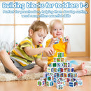 PLAY ABC Building Blocks for Toddlers 1-3, 28 PCS Plastic Baby Alphabet Letters Number Stacking Blocks Set, Preschool Learning Educational Montessori Sensory Toys Gifts for Kids Girls Boys by TinyTreasures Baby Boutique
