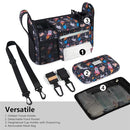 TOPDesign Universal Baby Stroller Organizer, Stroller Caddy with Detachable Mesh Bag & Heightened Insulated Cup Holders & Non-Slip Secure Hooks Accessories, Fits Most Strollers (Cats & Rockets) by TinyTreasures Baby Boutique