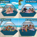 COMMOUDS Beach Tent Sun Shade for 3/4-5/6-7/8-10 Person, UPF 50+ Beach Sun Shelter Canopy Tent, Lightweight, Easy Set Up and Carry by TinyTreasures Baby Boutique