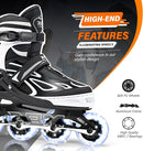 2PM SPORTS Vinal Girls Adjustable Flashing Inline Skates, All Wheels Light Up, Fun Illuminating Skates for Kids Men Adult Women and Boys by TinyTreasures Baby Boutique